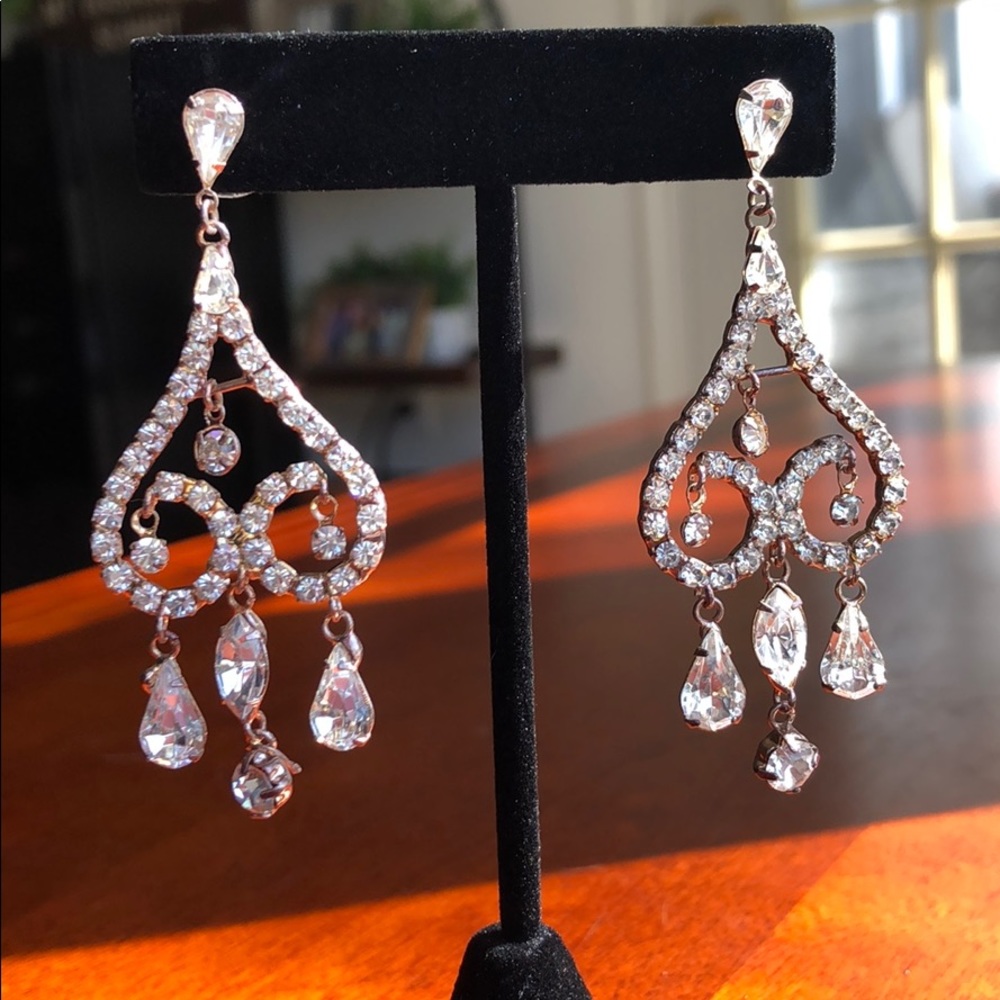 Rhinestone chandelier earrings